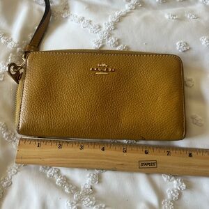 Coach Gold Leather Wristlet